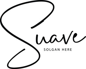 A hand-drawn signature logo design template