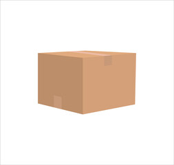 Closed ceardboard box vector illustration isolated on white background