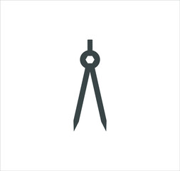 Compasses icon dividers vector on white background