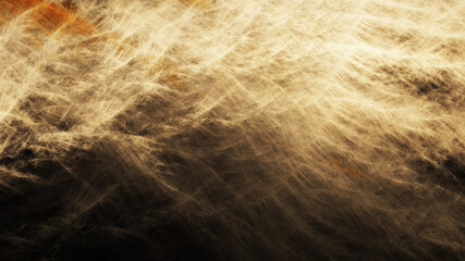 Abstract chaotic golden shapes. Creative painted texture. Fantastic 3D rendered digital fractal illustration.