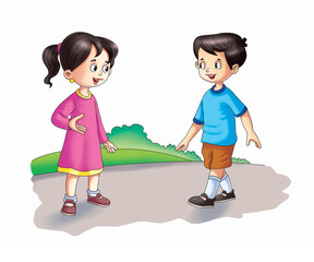 boy and girl talking