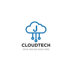 initial leter j cloud logo and icon vector illustration design template