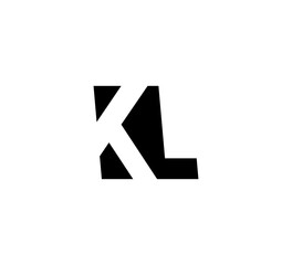 Fototapeta premium Initial letters Logo black positive/negative space KL