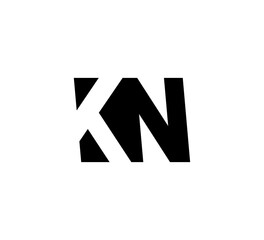 Initial letters Logo black positive/negative space KN