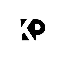 Initial letters Logo black positive/negative space KP