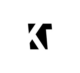 Initial letters Logo black positive/negative space KT