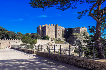 View of the Norman castle called Torri del Balio, Erice 