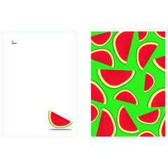 Simple Letter Design from a Green and Red Watermelon