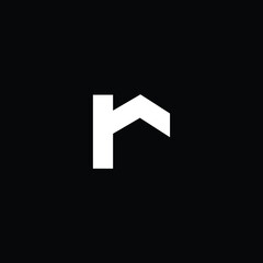 Logo design of R in vector for construction, home, real estate, building, property. Minimal awesome trendy professional logo design template on black background.