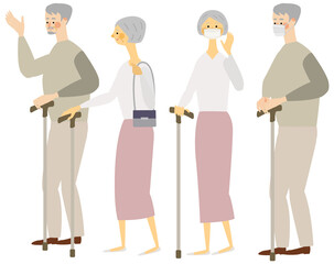 お年寄り,高齢者,祖父母,イラスト