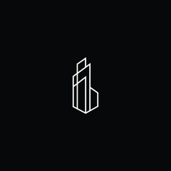 Logo design of B in vector for construction, home, real estate, building, property. Minimal awesome trendy professional logo design template on black background.