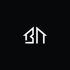Logo design of B in vector for construction, home, real estate, building, property. Minimal awesome trendy professional logo design template on black background.