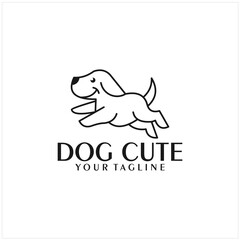 funny dog logo icon vector illustration