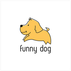funny dog logo icon vector illustration