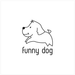 funny dog logo icon vector illustration