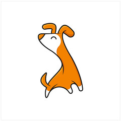 funny dog logo icon vector illustration