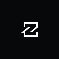 Logo design of Z in vector for construction, home, real estate, building, property. Minimal awesome trendy professional logo design template on black background. - obrazy, fototapety, plakaty