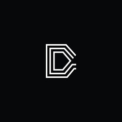 Logo design of D in vector for construction, home, real estate, building, property. Minimal awesome trendy professional logo design template on black background.