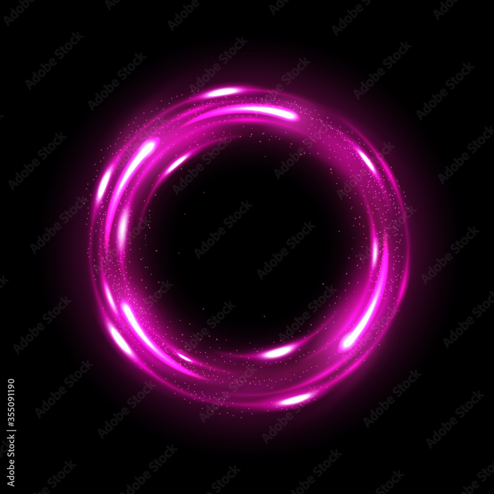 Wall mural rotating magenta shiny with sparks. suitable for product advertising, product design, and other. vec