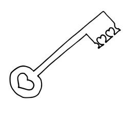 Traditional heart shaped padlock for love lock unity ceremony, sketch style illustration isolated on white background. Realistic hand drawing of shiny ock, padlock for wedding ceremony. Hand drawn