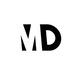 Initial letters Logo black positive/negative space MD