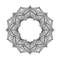 Circular Pattern of Mandala on white isolated background, Vector Illustration