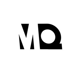 Initial letters Logo black positive/negative space MQ