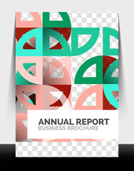 Obraz premium Business flyer annual report, circle and triangle shapes modern design