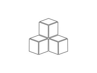 Box, cube icon. Vector illustration, flat design.