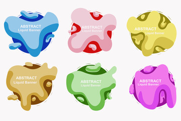 abstract liquid banner white background and full colour