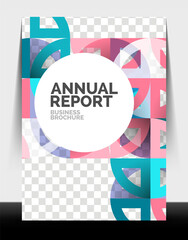 Obraz premium Business flyer annual report, circle and triangle shapes modern design