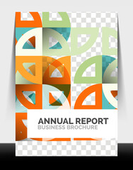 Business flyer annual report, circle and triangle shapes modern design