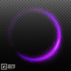 Abstract violet circle light sets with a transparent background, isolated and easy to edit. Vector Illustration