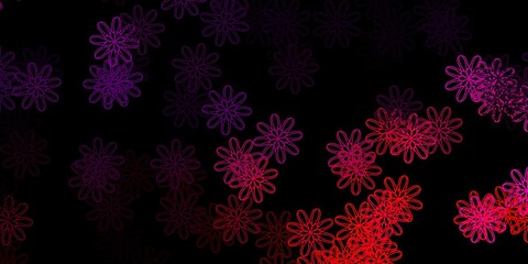 Dark Purple, Pink vector background with random forms.