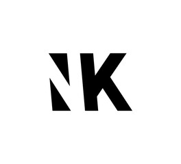 Fototapeta premium Initial letters Logo black positive/negative space NK