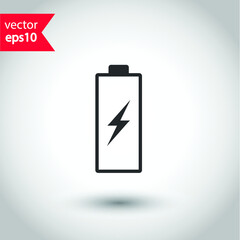 Battery indicator vector icon. Accumulator battery charge energy icon. Studio background. EPS 10 vector sign. Battery symbol pictogram