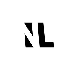 Fototapeta premium Initial letters Logo black positive/negative space NL