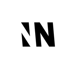 Initial letters Logo black positive/negative space NN