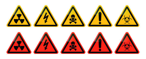set of warning signs collection