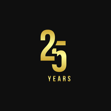 25 Years Anniversary Gold Number Vector Design