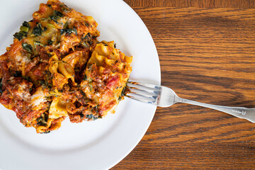 Vegetable Lasgane derved and ready to eat