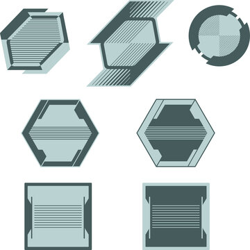 badge sport frame icon template design