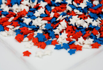 Star red, white and blue sprinkles.