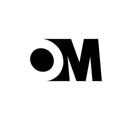 Initial letters Logo black positive/negative space MO