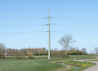 Electricity pole in nature
