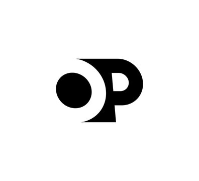 Initial letters Logo black positive/negative space OP