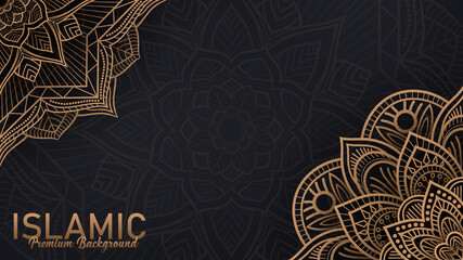 Islamic Premium Background, Suitable for Greeting Card, Poster and Banner. Vector Illustration