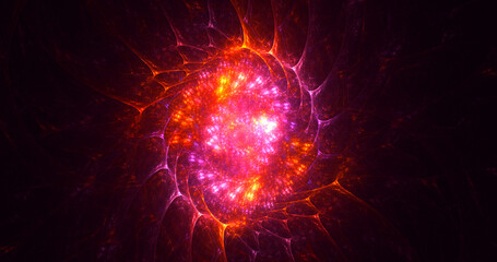 Obraz premium 3D rendering abstract red fractal light background