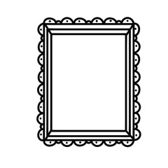 Vector illustration of a  photo frame, the frame is mirrored. decorative design element.