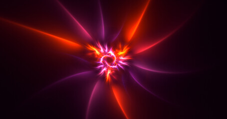 3D rendering abstract red fractal light background